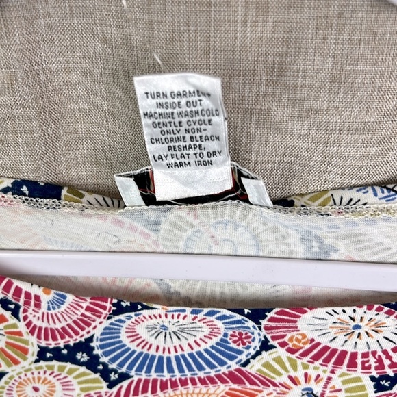 Talbots Vintage New Multi Color Scoop Neck Quarter Sleeve Stretchy Top - Picture 5 of 6